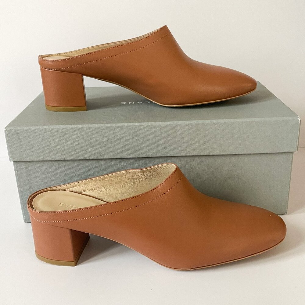 Brand New Everlane Day Heel Mule in Cognac Size 6.5